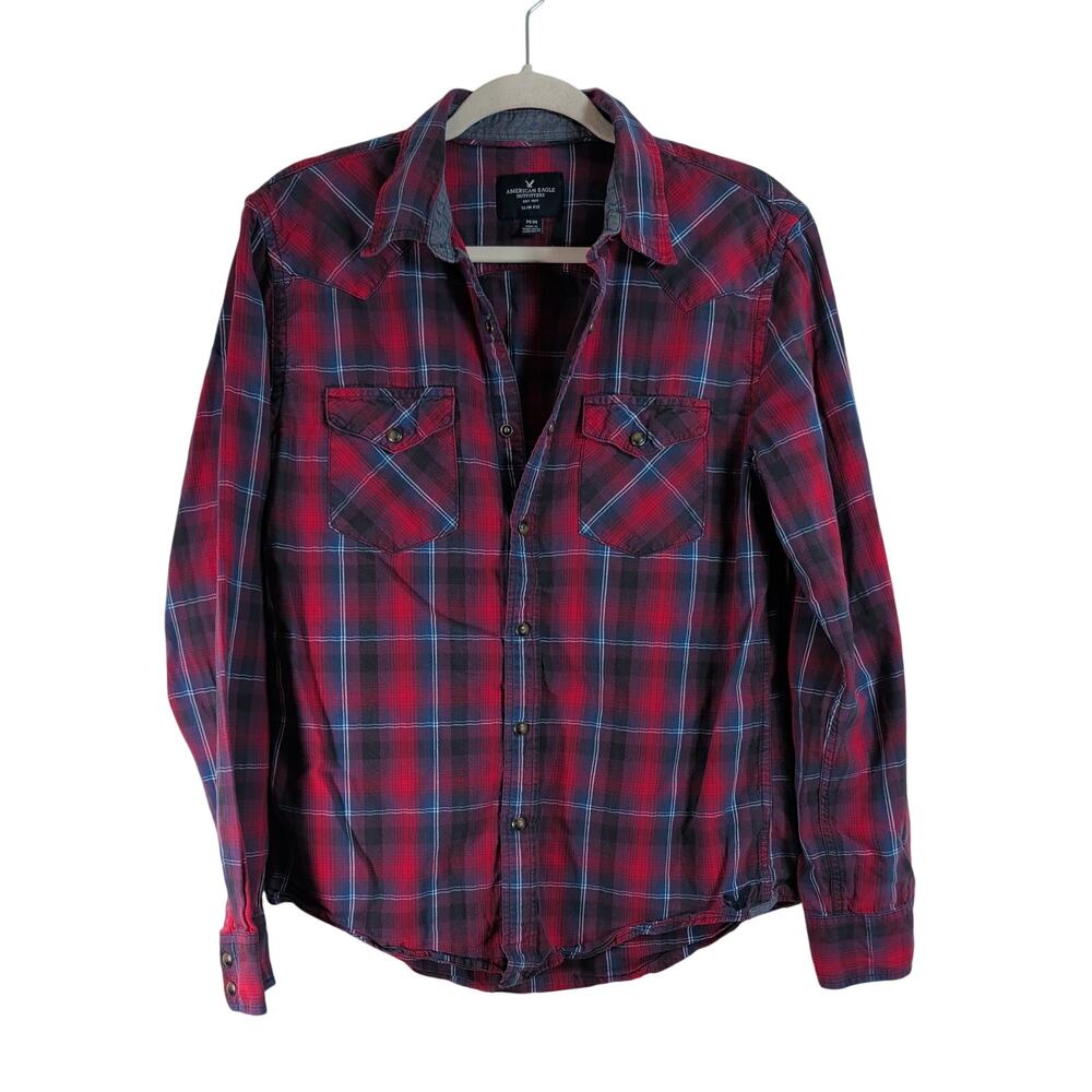 American Eagle Snap Button Shirt, Size Medium